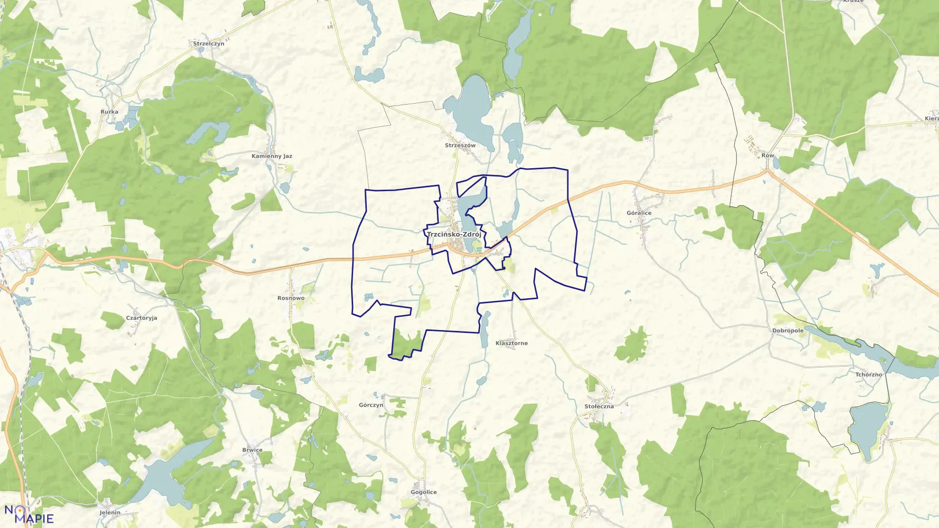 Mapa obrębu Czarnołęka w gminie Trzcińsko-Zdrój