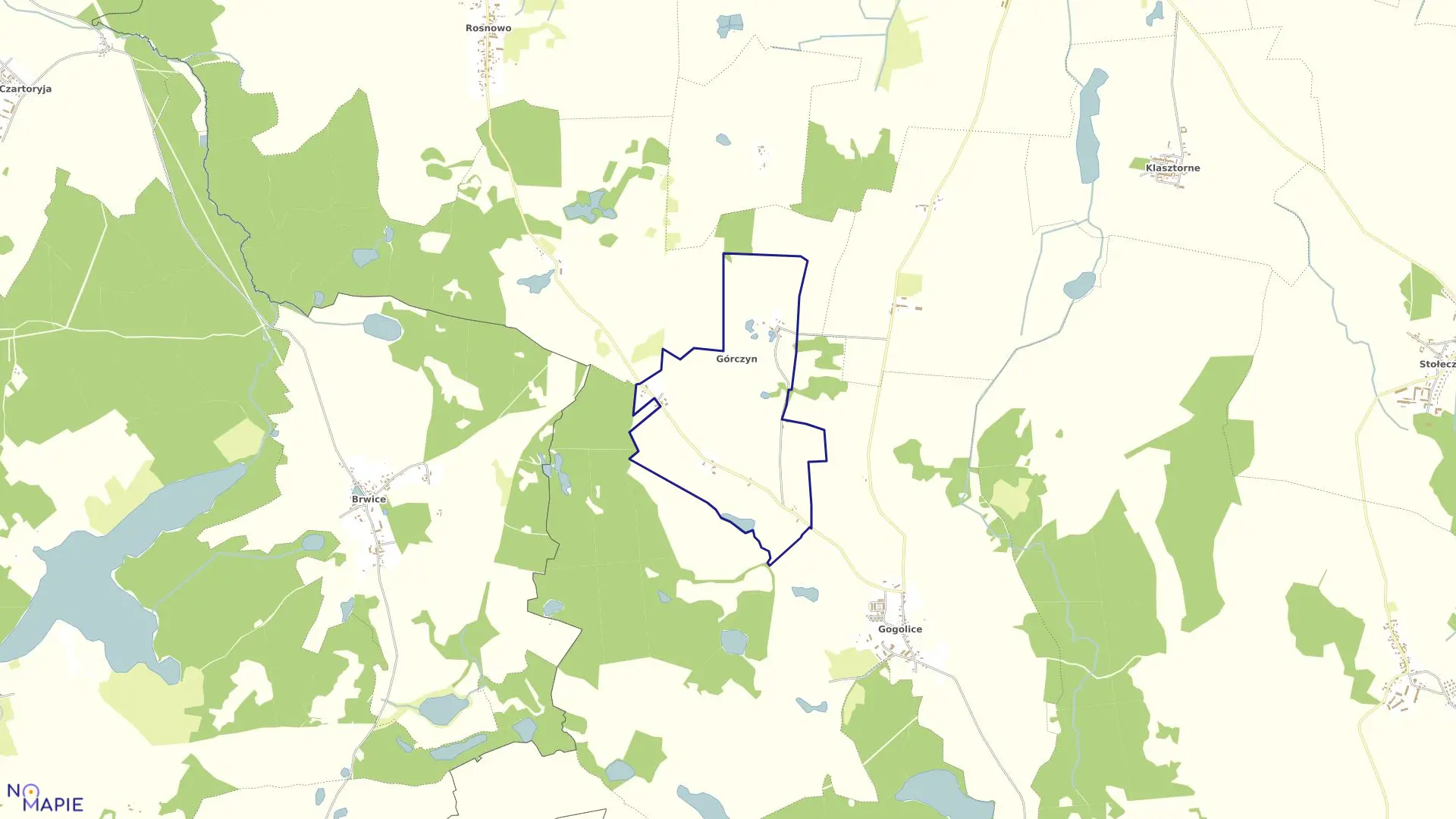 Mapa obrębu Górczyn w gminie Trzcińsko-Zdrój