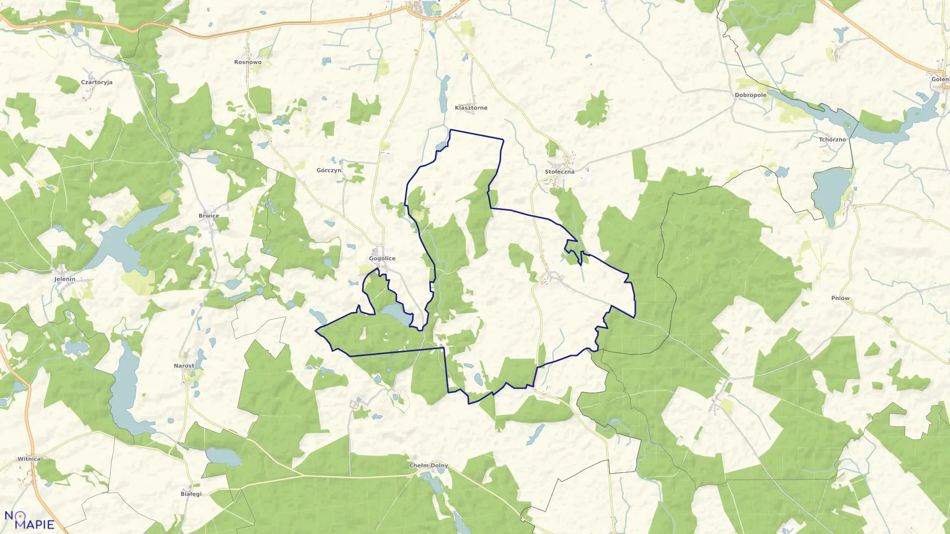 Mapa obrębu Piaseczno gm.Trzcińsko Zdr. w gminie Trzcińsko-Zdrój