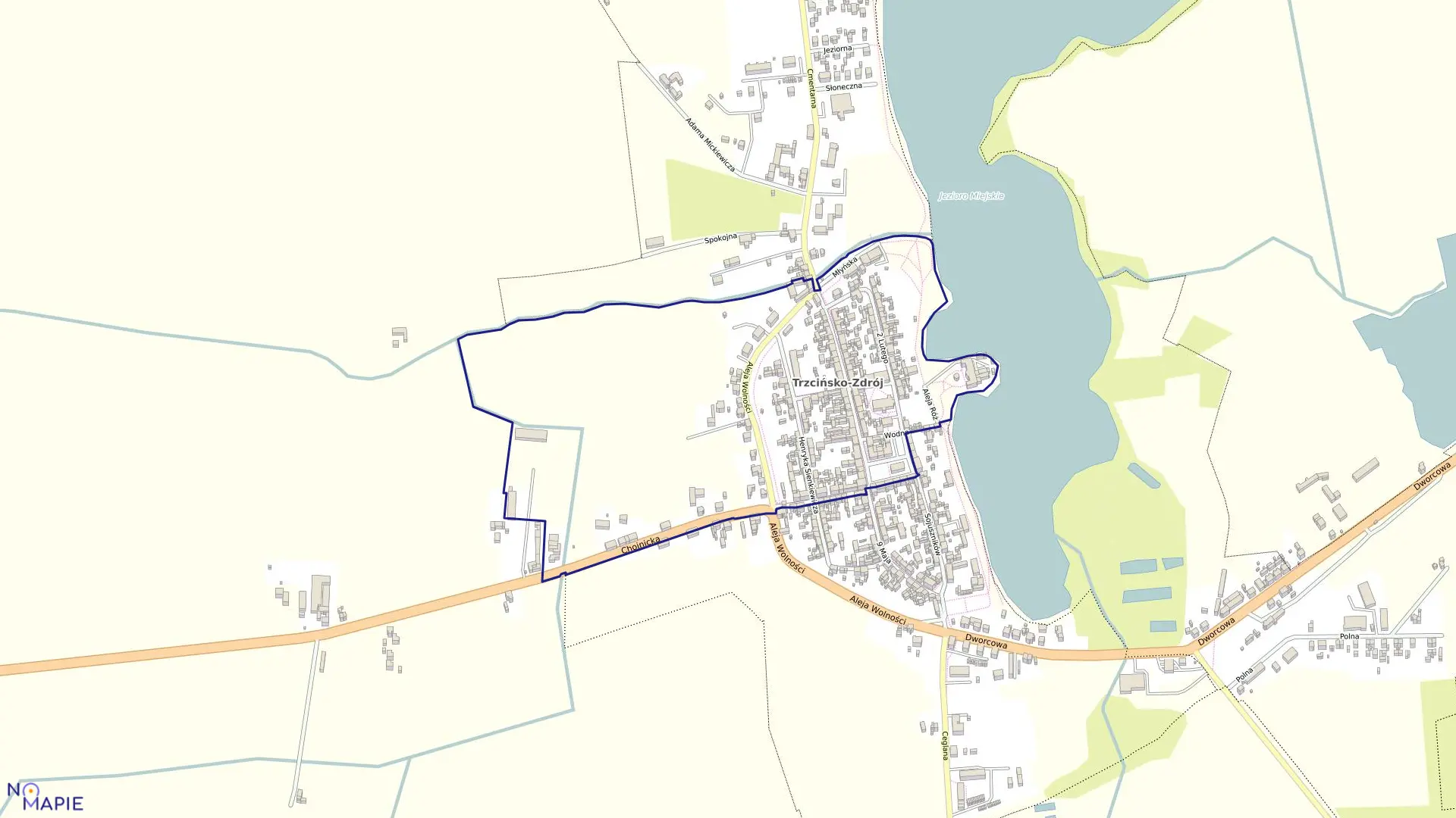 Mapa obrębu Trzcińsko Zdrój 2 w gminie Trzcińsko-Zdrój