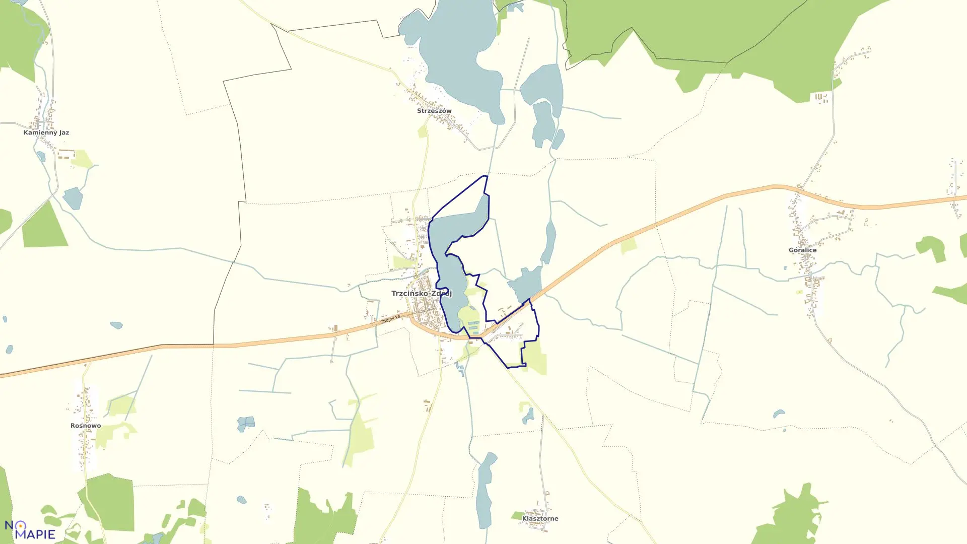 Mapa obrębu Trzcińsko Zdrój 3 w gminie Trzcińsko-Zdrój
