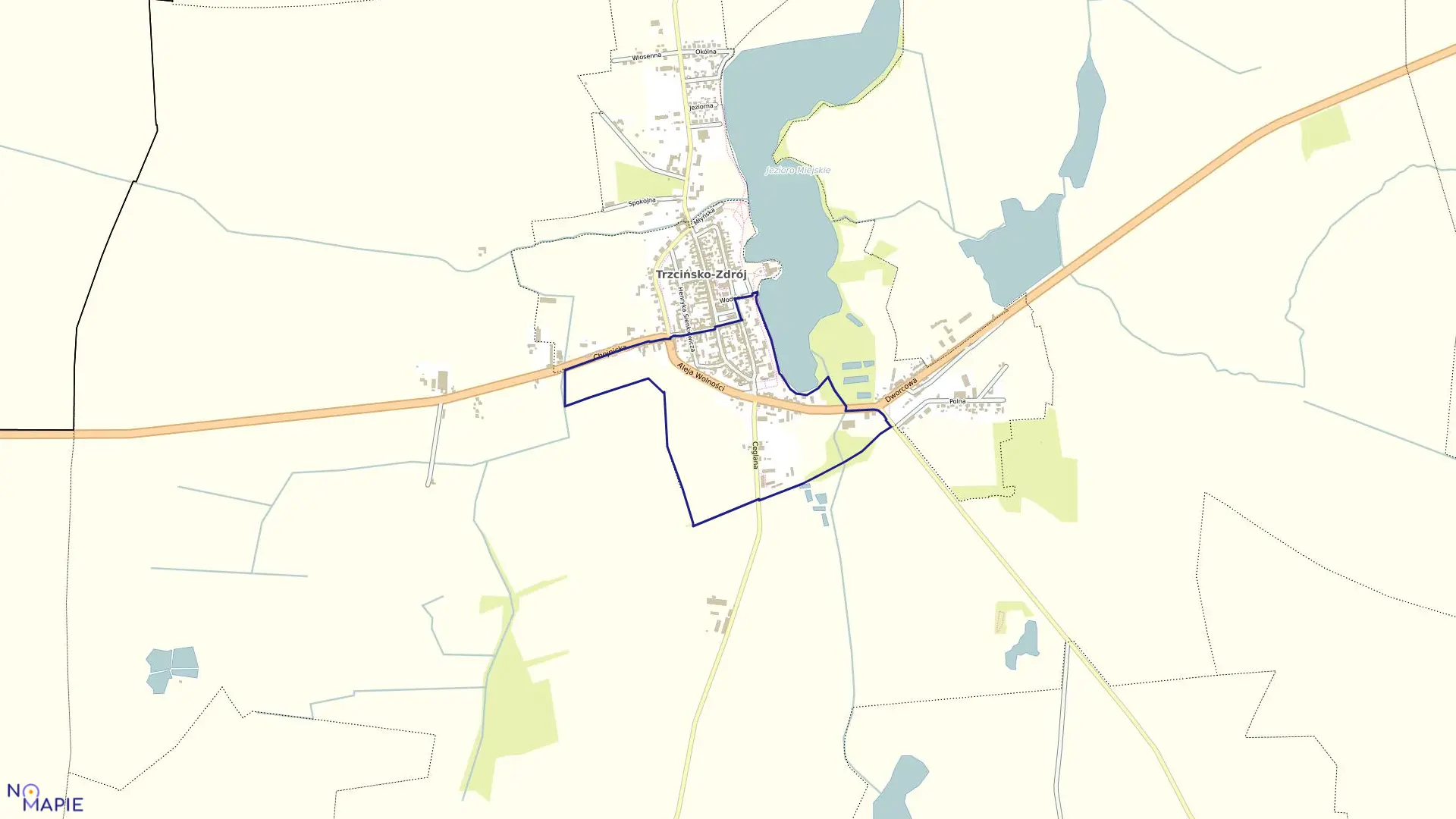 Mapa obrębu Trzcińsko Zdrój 4 w gminie Trzcińsko-Zdrój